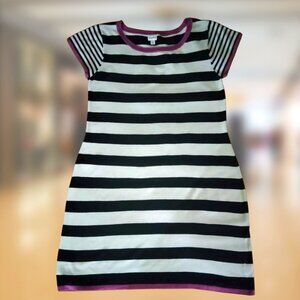 Striped Sweater Dress with Pink Trimming, Sz XL